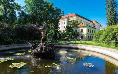 Chateau Garden (UNESCO) in Kromerizのeditorial素材