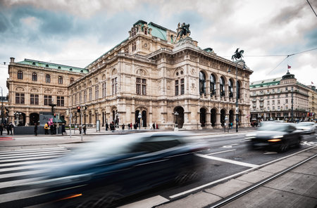 Vienna, Austria - December 10 2018: Day shot of Vienna Operahouseのeditorial素材