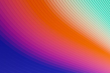 3D rendering of colorful abstract curved linesの写真素材