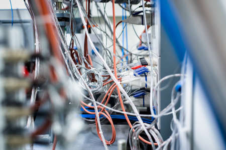 Extruder machine for extrusion of plastic material, close-up viewの写真素材