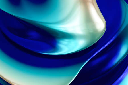 3D rendering of abstract blue satin wavy texture background, shiny metalic surface, decorative...