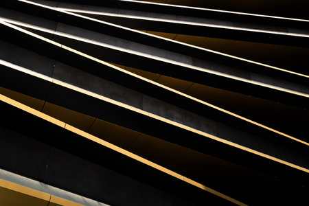 New Masarycka building in Prague, Modern Architectural Facade with Dynamic Curves and Reflective Glass Panelsの写真素材