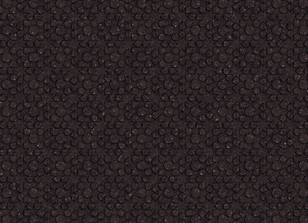 Decorative architectural surface composed of square tiles made from dark red marble arranged in a...