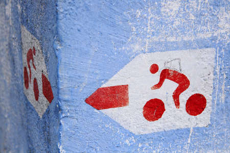 Bike trail signの写真素材