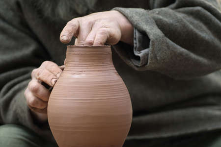Craftsman making a potの写真素材