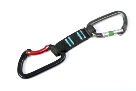 Climbing equipment on white backgroundの写真素材