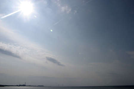 view on the see and bridge connecting Sweden and DanemarkBo01 was the largest European Housing Expo ever and was arranged in the West Harbour (Västra Hamnen) in the summer of 2001. の写真素材