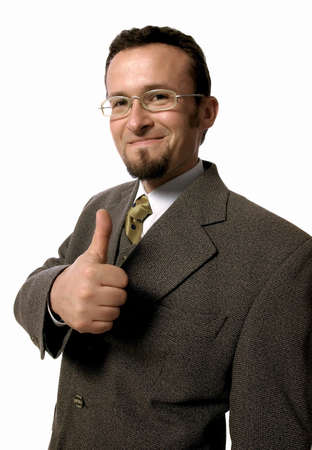 Young handsome  man making an OK gesture.の写真素材