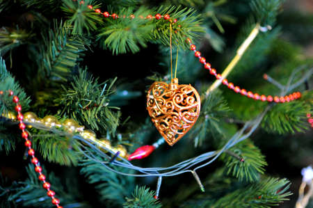 toys on the Christmas treeの写真素材