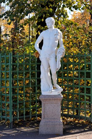 statue in the summer garden in St. Petersburg, Russiaの写真素材