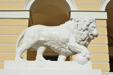 The lion at the entrance to the state Russian Museum in St. Petersburg, Russiaのeditorial素材