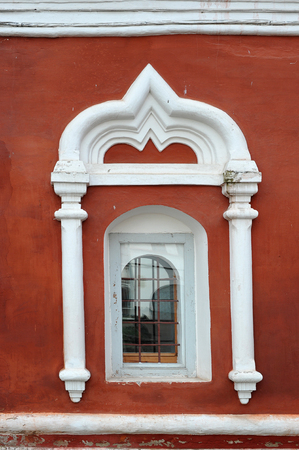 antique window in Vologda, Russiaの写真素材