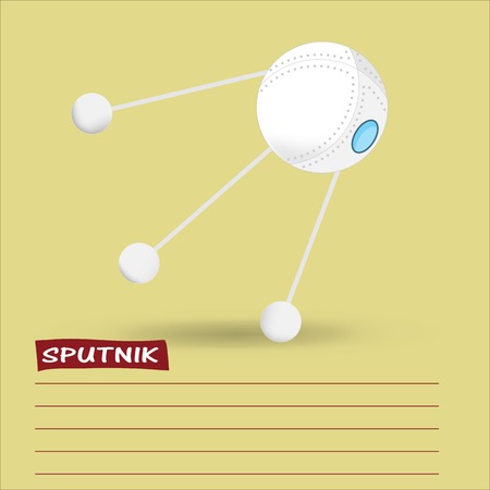 flying space sputnik - vector imageのイラスト素材