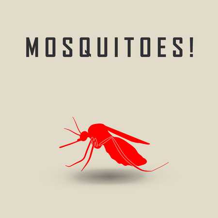 the mosquitoes stop sign - vector image of a mosquito and the risk of malariaのイラスト素材