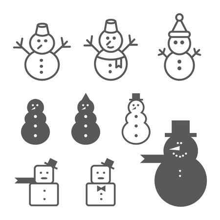 snowman - set of vector iconsのイラスト素材