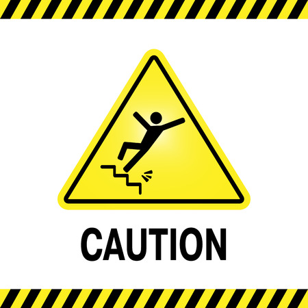 sign of danger of falling because of ice on the stairsのイラスト素材