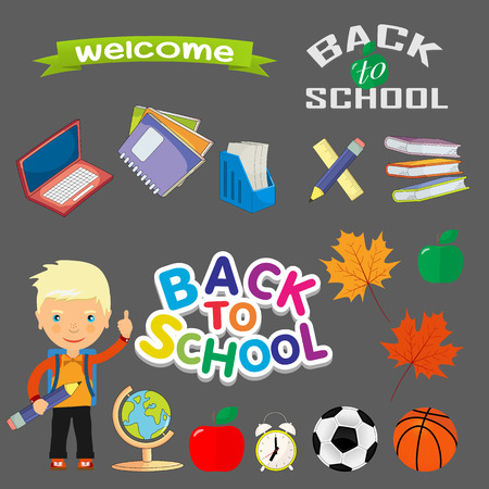 Back to school design.the set of items for school - Vector illustrationのイラスト素材