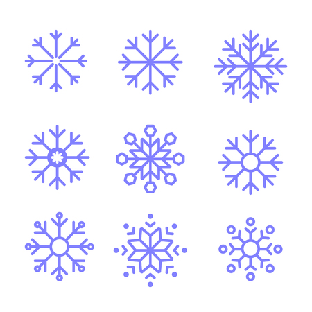 set of icon vector snowflakesのイラスト素材