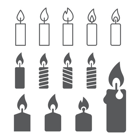 candle silhouettes on the white backgroundのイラスト素材