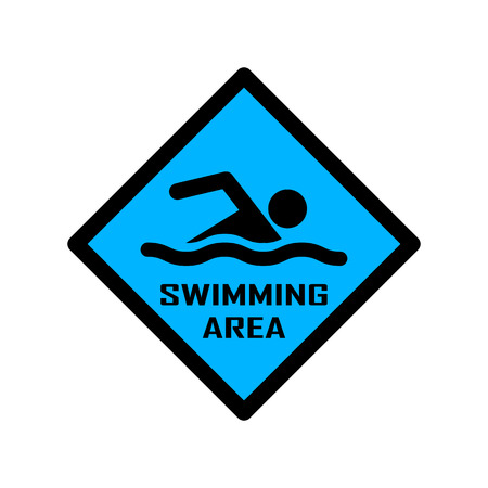 Swimming area and no swimming hazard- warning signのイラスト素材