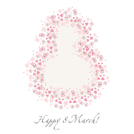 Greeting card with March 8 - women's day designのイラスト素材