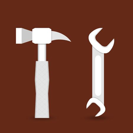 icon of hammer and wrenchのイラスト素材