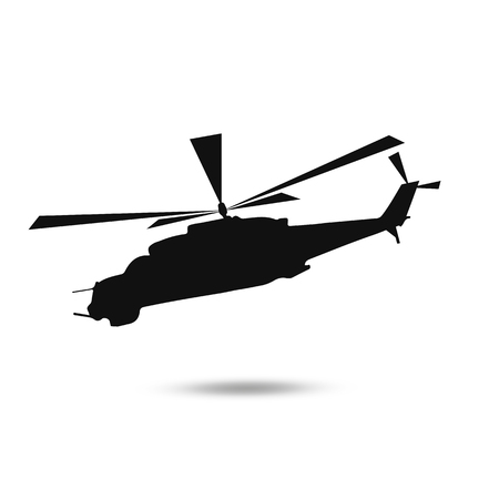 silhouette of military helicopterのイラスト素材
