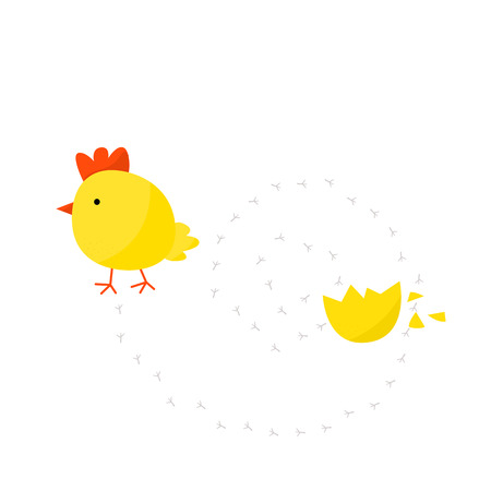 Cute cartoon chicken vector illustration. Cartoon chicken bird isolated on background. Chicken, bird, farm bird. Vector chicken farm animal. Cute chicken vector illustration. Chicken farm animalのイラスト素材