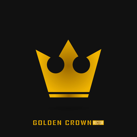 Golden vector crown in sparkling style, cold gradient on black backgroundのイラスト素材