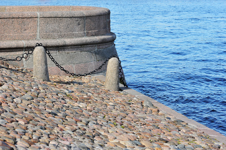 embankment of the river Neva in Saint Petersburg, marble and granite stonesの写真素材