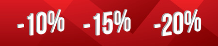 A Sale Discount Banner offer price tag on red background. Special offer sale red label Vector Modern Sticker Illustration.のイラスト素材