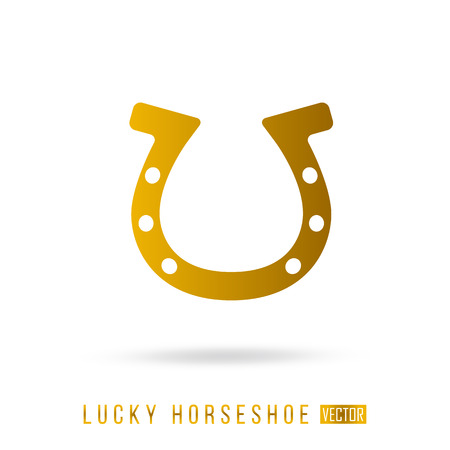 lucky horseshoe - golden vector clipartのイラスト素材