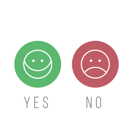 Yes and no icon - concept of choice and solution hidingのイラスト素材