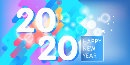 White text 2020 on abstract background for Happy New Year celebration greeting card design.のイラスト素材
