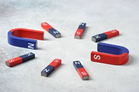 different magnets - the concept of the choice problemの写真素材