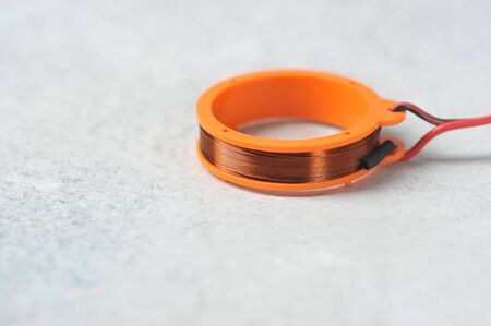 magnetic coil with copper wire - for physical experiments on magnetism