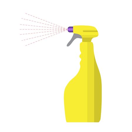 Spray bottle  with a disinfectant - spray cleaner and disinfectant against viruses. Prevention against Virus, Germs and Infection. flat icon Designのイラスト素材