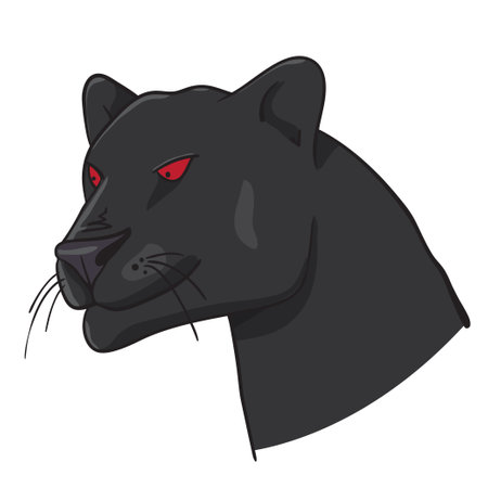 Panther Head Illustration isolated on white - vector logo icon illustration mascotのイラスト素材
