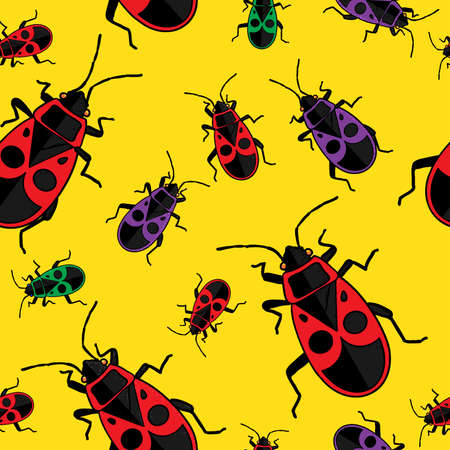abstract background and insects - red soldier bugsのイラスト素材