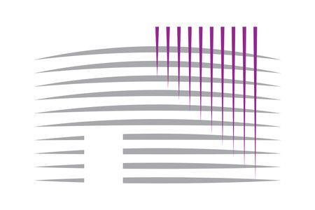 logo of the building consisting of gray and purple linesのイラスト素材