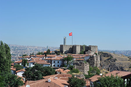 Ankara, Turkey - August 10, 2025: Ancient fortress in the old city of Ankaraのeditorial素材