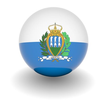 3D Ball with Flag of San Marino. High resolution 3d render isolated on white.の写真素材