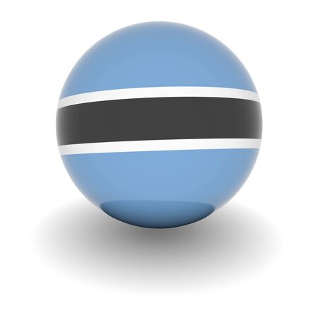 3D Ball with Flag of Botswana. High resolution 3d render isolated on white.の写真素材