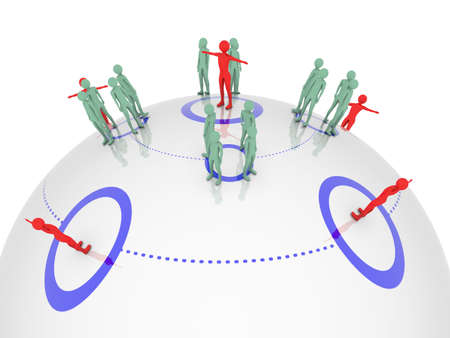 People connected on globe. High resolution 3D renderの写真素材