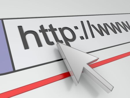 Web browser. Internet concept. Arrow sign. High resolution imageの写真素材