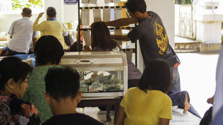 People In Temple Thaiのeditorial素材