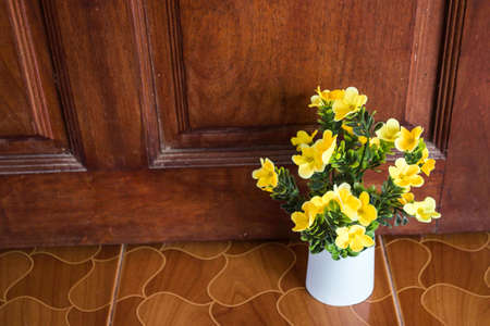 Yellow flowers background home.の写真素材