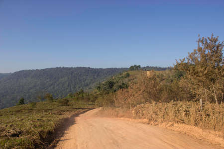 Phulomlo,THAILAND Jan 27 2015:\"Views of the mountains and mountain roads.\" Loei,Thailand.のeditorial素材