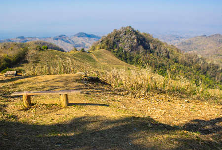 Srinan,THAILAND Jan 28 2015:\"Hilly Landscape\" Nan,Thailand.のeditorial素材