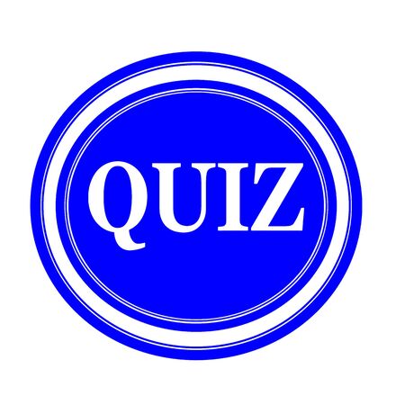 QUIZ white stamp text on blueの写真素材